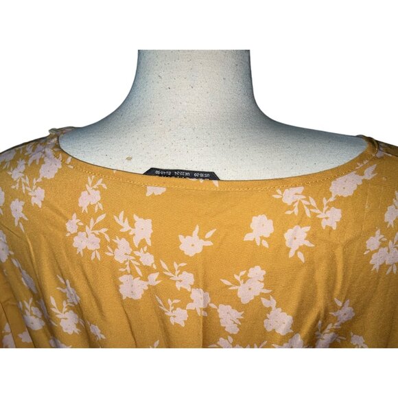 BloomChic Ditsy Floral A Line V Neck Short Flutter Sleeve Midi Dress Sz 18/20 (2 - Picture 14 of 15